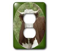 3dRose lsp_8058_6 Cow on The Farm - Cubierta de salida para 2 enchufes