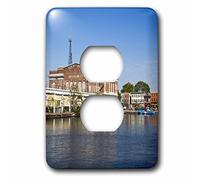 3dRose LSP _ 90803 _ 6. Fells de Baltimore, Maryland, punto, Thames Street - US21 wbi0036 - Walter Bibikow - 2 enchufe tapa para toma de corriente