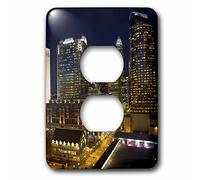 3dRose lsp_93247_6 Skyline Of Charlotte North Carolina At Dusk Us34 Dgu0000 Darrell Gulin 2 Plug Outlet Cover Cover