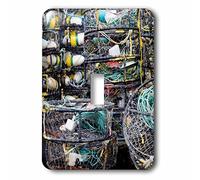 3dRose LSP_93845_1 "Oregon Coast, Newport, macetas de pesca de cangrejo-US38 JWI0252-Jamie and Judy Wild interruptor de palanca individual, multicolor