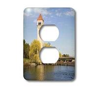3dRose Lsp_96046_6 Wa, Spokane, Torre del Reloj junto al río Spokane - Us48 Jwi1737 - Jamie and Judy Wild 2 Plug Outlet Cover Cover