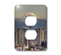 3dRose Lsp_96389_6 Wa, Seattle, Mount Rainier From Kerry Park - Us48 Jwi3558 - Jamie and Judy Wild 2 - Cubierta para enchufes