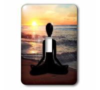 3dRose Meditation on The Beach Yoga Woman in Lotus Position at Sunset Interruptor de Palanca único, Multicolor