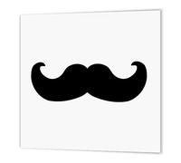 3dRose negro bigote en white-ironic Hipster moustache-humorous-fun-whimsical-silly-funny-iron en la transferencia de calor, 8 por 8, para color blanco Material (HT 58329 _ 1)