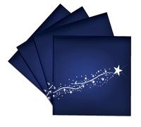 3dRose Pretty White Shooting Star On A Blue Background - Posavasos de Azulejos de cerámica, Juego de 4 (CST_152863_3)