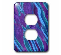 3dRose Print Purple and Turquoise Flow of Color 2 Tapas de Enchufe, Multicolor