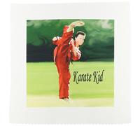 3dRose qs_3176_1 Karate Kid - Edred n cuadrado de 10 x 10 pulgadas