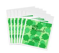 3Drose Shamrocks in Shades of Green Thank You - Tarjetas de felicitación, 15,24 x 15,24 cm, juego de 6 (gc_27022_1)