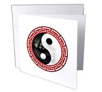 3dRose Tarjetas de felicitación - Diseño oriental para la filosofía taoísmo de yin y yang. - 6 por 6 pulgadas, juego de 12 (gc_295426_2)