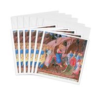 3dRose Tarjetas de felicitación - Entrada en Jerusalén por Fra Angelico - 6 por 6 pulgadas, juego de 6 (gc_130070_1)