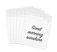 3dRose Tarjetas de felicitación - Good morning sunshine. letras de escritura blanca sobre fondo blanco. - 6 por 6 pulgadas, juego de 6 (gc_328370_1)