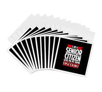 3dRose Tarjetas de felicitación - Iam a Senior Citizen Give me My Damn Discount - 15 x 15 cm, juego de 12 (gc_306646_2)
