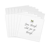 3dRose Tarjetas de felicitación - Imagen de Grow Through What You Go Through - 6 por 6 pulgadas, juego de 6 (gc_309512_1)