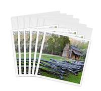 3dRose Tarjetas de felicitación - John Oliver Cabin en primavera, Great Smoky Mountains NP, Tennessee - 6 por 6 pulgadas, juego de 6 (gc_260058_1)