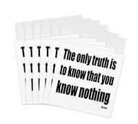 3dRose Tarjetas de felicitación - La única verdad a saber es que no sabes nada cita filosofía - 6 por 6 pulgadas, juego de 6 (gc_334051_1)