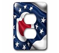 3dRose US State Flag of Ohio Waving in The Wind Tapón de Enchufe, Multicolor