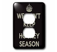 3dRose We Cant Keep Calm Its Hockey Season, Black and Gold 2 Tapas de Enchufe, Negro