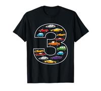 3er Cumpleaños 3 Años Coches Niños Niñas Carreras Camiseta