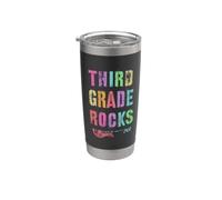 3er GRADO Rocks Estudiante Maestro Rockstar Team Tercer Grado Vaso térmico de acero inoxidable de doble pared