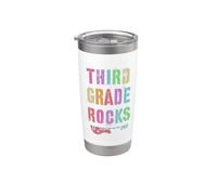 3er GRADO Rocks Estudiante Maestro Rockstar Team Tercer Grado Vaso térmico de acero inoxidable de doble pared