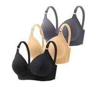 3er Pack BH Damen Ohne Bügel Gepolstert Große Brüste Starker Halt Bra Büstenhalter Große Dimensionen Push Up Nahtlose Unterwäsche Weich Bequem BHS Verstellbarer Sport Bustier, Minzgrün, 36