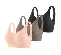 3er Pack Nahtlos BHS Damen Set Klassische Ohne Bügel Sport BH Push Up mit Verstellbarem Bustier Große Brüste Starker Halt Trainings Unterwäsche Vollschalen Gepolstert Bustier, Pk4, XL