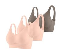 3er Pack Nahtlos BHS Damen Set Klassische Ohne Bügel Sport BH Push Up mit Verstellbarem Bustier Große Brüste Starker Halt Trainings Unterwäsche Vollschalen Gepolstert Bustier, Pk11, L