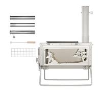 3F UL GEAR - Estufa de leña para tienda de campaña, estufa de pellets de acero inoxidable, estufa portátil de camping para calefacción al aire libre con tubos de chimenea