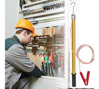 3ft 5ft 6ft 10ft Low Voltage Safely Discharge Tool, Electrician's Discharge Rod with 13/16 Ft Copper Wire, Lightweight Insulated Stick(Yellow,3.3ft/1meter - 10KV)