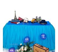 MYMM 3ft / 91cm Azul Falda de la Tabla,Gasa romántica del Escritorio de Tulle tutú,decoración de la Tabla, Boda, cumpleaños, Partido, Barra, Baile de Fin de Curso