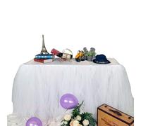 MYMM 3ft / 91cm Blanco Falda de la Tabla,Gasa romántica del Escritorio de Tulle tutú,decoración de la Tabla, Boda, cumpleaños, Partido, Barra, Baile de Fin de Curso