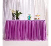 MYMM 3ft / 91cm Violeta Falda de la Tabla,Gasa romántica del Escritorio de Tulle tutú,decoración de la Tabla, Boda, cumpleaños, Partido, Barra, Baile de Fin de Curso