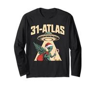 3I Atlas Santa Hat Alien UFO Christmas Tree Lights Cryptid Manga Larga