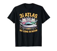 3I Atlas We Come In Meow Alien Cat Humor Espacial Divertido Camiseta