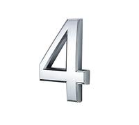 3in 3D Número de buzón Número de casa negro número de puerta para número de puerta, número de dirección, negro resistente al viento y la corrosión 7.5cm (Plata4)