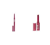 3INA MAKEUP - The Automatic Lip Pencil 390 + The Color Lip Glow 385 - Perfilador de Labios Morado oscuro Retráctil Waterproof + Labial Hidratante Frambuesa con Manteca de Karité - Vegan - Cruelty Free