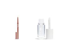 3INA MAKEUP - The Automatic Lip Pencil 502 + The Color Lip Oil 100 - Perfilador de Labios Beige nude Retráctil Waterproof + Bálsamo de Labios con Ácido Hialurónico- Vegan - Cruelty Free