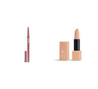 3INA MAKEUP - The Automatic Lip Pencil 503 + The Lipstick 501 - Perfilador de Labios Nude Retráctil Waterproof + Labial Beige Clásico Cremosocon con Vitamina E y Manteca de Karité- Vegan -Cruelty Free
