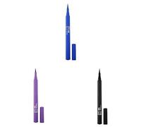 3INA MAKEUP - The Color Pen Eyeliner 850 + The Color Pen Eyeliner 482 + The 24h Pen Eyeliner 900 - Azul - Morado - Negro - Delineador de Ojos de Colores - Eyeliner Líquido Mate - Vegan - Cruelty Free