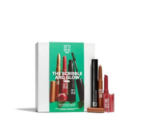 3INA MAKEUP - The Scribble and Glow Kit - Set Maquillaje - 24h Eye Stick 532 + Color Lip Glow 254 + 24h Level Up Mascara 900 - Sombra de ojos + Labial + Mascara - Vegan - Cruelty-Free