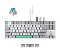 3inuS Teclado mecánico con hub USB-C para MacBook e iMac, teclado REG retroiluminado para juegos con cable de 87 teclas con puertos HDMI y USB-C. Hub de teclado de oficina y hogar con interruptores