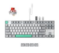 3inuS Teclado mecánico con hub USB-C para MacBook e iMac, teclado REG retroiluminado para juegos con cable de 87 teclas con puertos HDMI y USB-C. Hub de teclado de oficina y hogar con interruptores