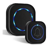 3JG® Timbre inalámbrico exterior impermeable, Enchufable, 300m Alcance IP55 Impermeable, 38 Melodías Ajustables, 4 Niveles de Volumen (0-110dB), Adecuado para Hogar, Hotel, Emergencia, etc.