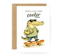 3Käsehoch Tarjeta de cumpleaños de 10 años para niño, con diseño de cocodrilo, tamaño A6, incluye sobre (10º cumpleaños)