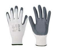3Kamido NITRAK Guantes de trabajo - Guantes antideslizantes sin costuras. Revestido con nitrilo que aumenta la resistencia a la grasa, aceites, grasas e hidrocarburos II EN 388 4131X(7S, 12 Pares)