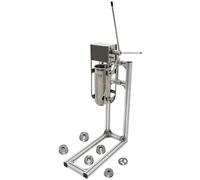 3L 5L 7L Churrera manual vertical,Máquina para hacer churros,Máquina de acero inoxidable para rellenar churros,con 6 boquillas y soporte de trabajo en forma de L,5L