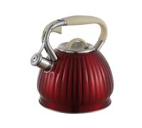 3L Classical Stainless Steel Tea Kettle for Stove Top, Compatible with Gas & Electric Stoves Hervidor de Agua(Rot)