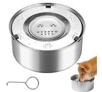 3L Cuenco Agua Perro Flotante Antivuelco Gran Capacidad, Bebedero Perros Antideslizante Acero Inoxidable, Tazón Agua Anti Salpicaduras para Mascotas, Bowl Dog Antigoteo Diseño Desmontable