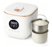 3l olla de arroz eléctrica bajo azúcar, cocción de arroz reductora de carbohidratos con cesta de vapor, olla interna de cerámica y filtro de acero inoxidable, olla a presión compacta para cocción