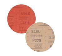 3M 01221 Hookit Red 6" P220 Grit Abrasive Disc